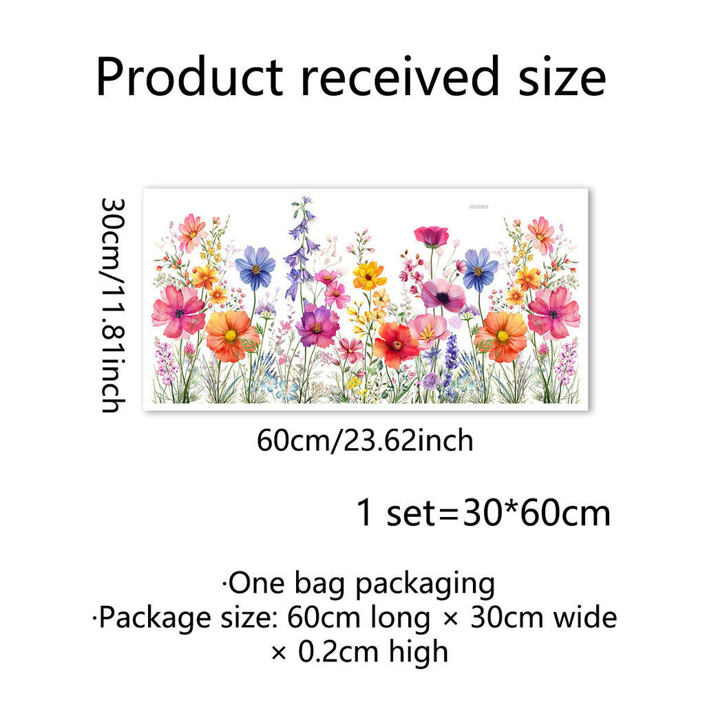 Autocollant de fenêtre motif bouquet floral coloré
