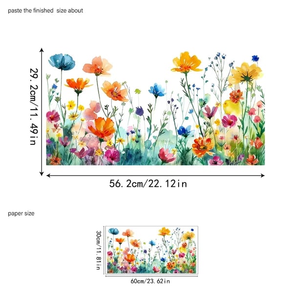 Autocollant de fenêtre motif bouquet floral coloré