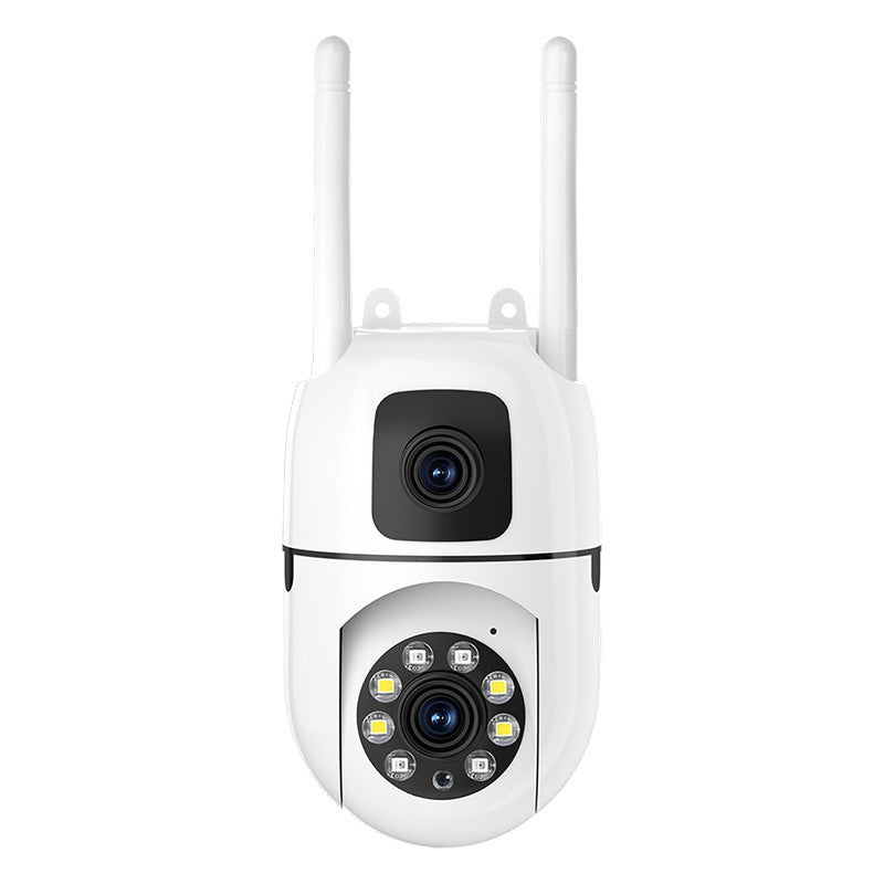 Caméra de sécurité WiFi extérieure à double objectif 4K Pan & Tilt 360°