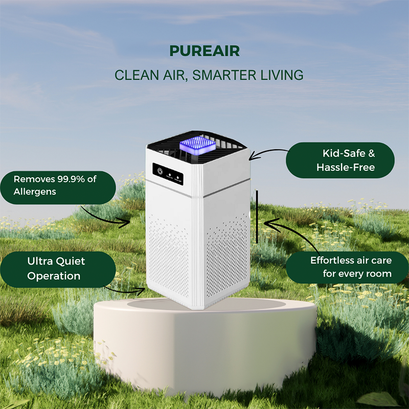 Purificateur d'air domestique ¨C Protection complète pour un air intérieur frais et pur, idéal pour combattre les allergènes, la poussière et les odeurs.