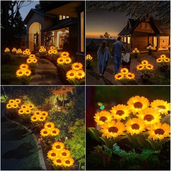 Réaliste et résistant aux intempéries | Tournesol solaire 2026 | Décoration extérieure IP65