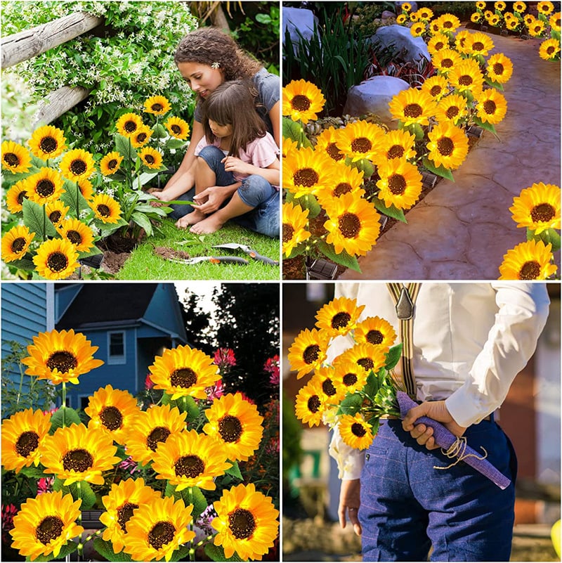 Réaliste et résistant aux intempéries | Tournesol solaire 2026 | Décoration extérieure IP65