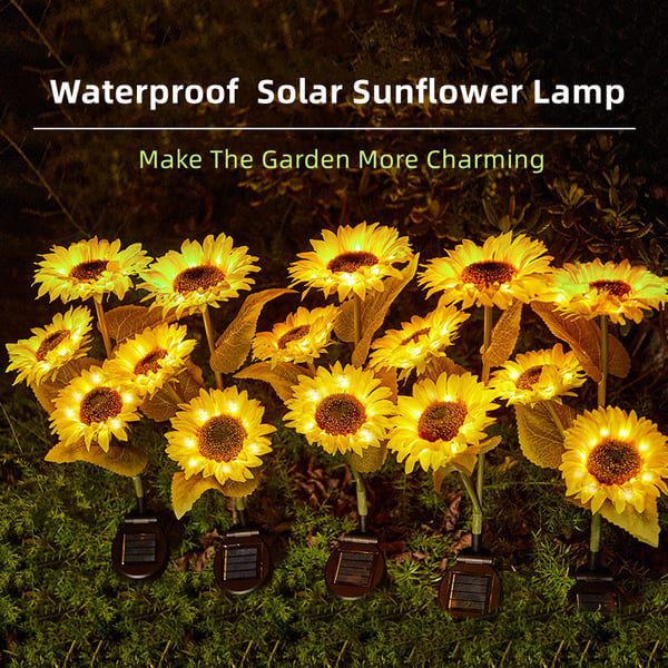 Réaliste et résistant aux intempéries | Tournesol solaire 2026 | Décoration extérieure IP65