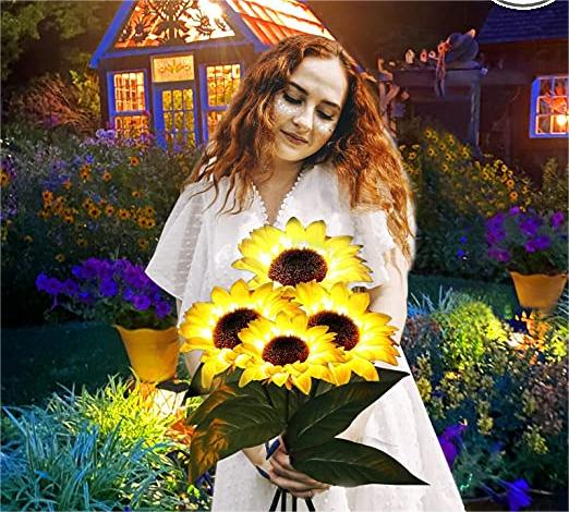 Réaliste et résistant aux intempéries | Tournesol solaire 2026 | Décoration extérieure IP65