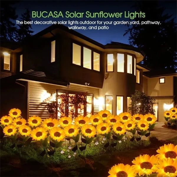 Lampes solaires imperméables tournesol – Pétales réalistes, indice de protection IP65 et éclairage automatique de 8 à 12 heures