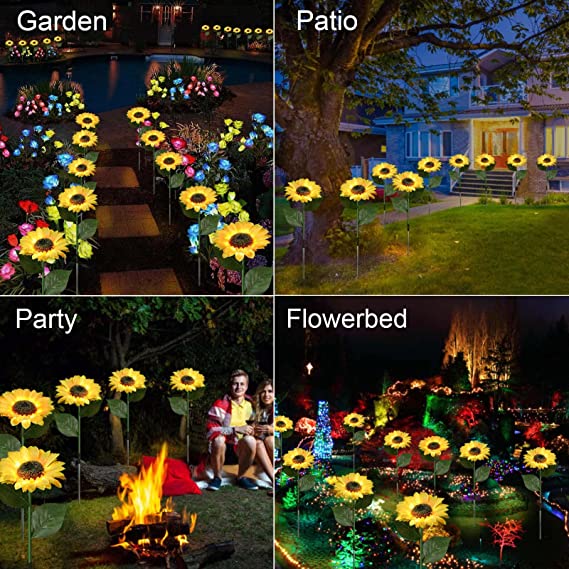 Réaliste et résistant aux intempéries | Tournesol solaire 2026 | Décoration extérieure IP65