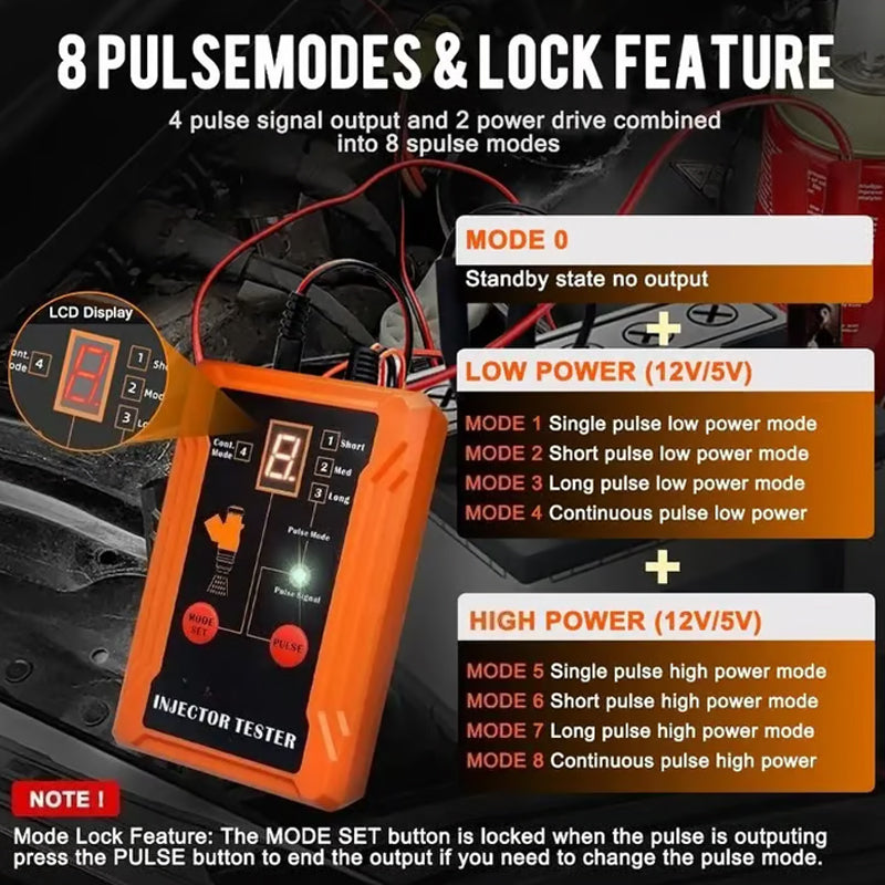 Outil professionnel de test et de nettoyage d'injecteurs de carburant à 4 modes