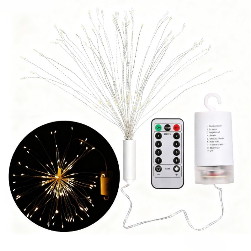 Guirlande lumineuse solaire style feu d'artifice pour jardin et fêtes