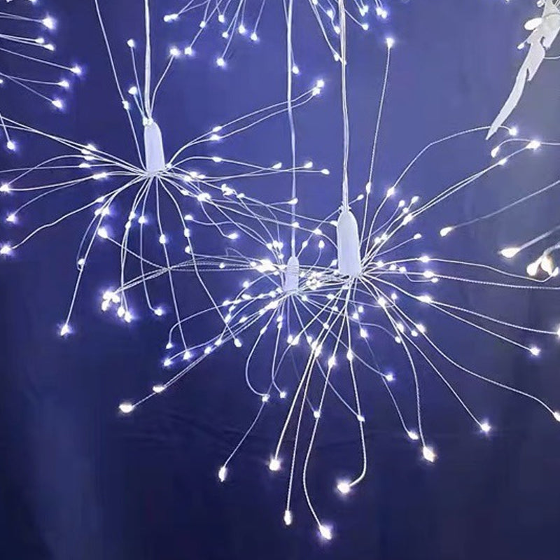 Guirlande lumineuse solaire style feu d'artifice pour jardin et fêtes