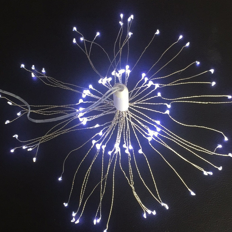 Guirlande lumineuse solaire style feu d'artifice pour jardin et fêtes