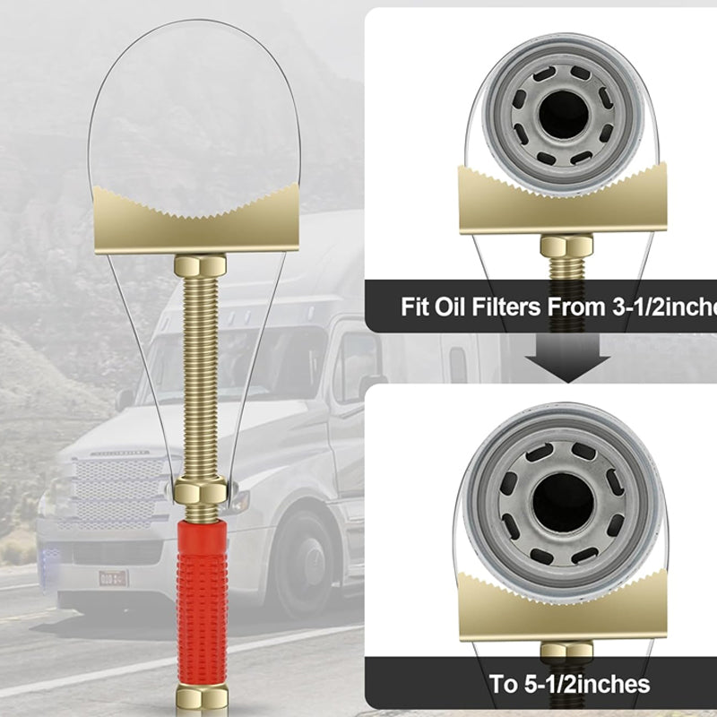 Clé à filtre à huile automobile avec sangle en acier réglable