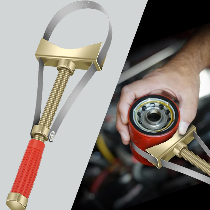 Clé à filtre à huile automobile avec sangle en acier réglable