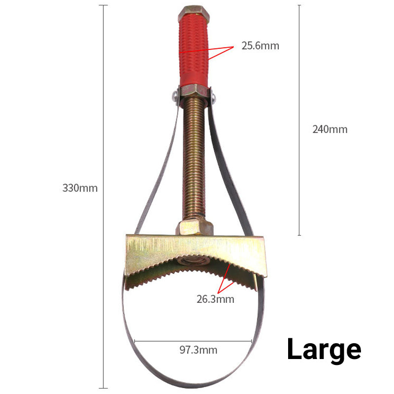 Clé à filtre à huile automobile avec sangle en acier réglable