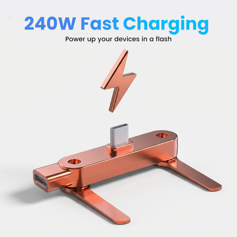 Adaptateur de charge rapide avec support de téléphone pliable à 360°