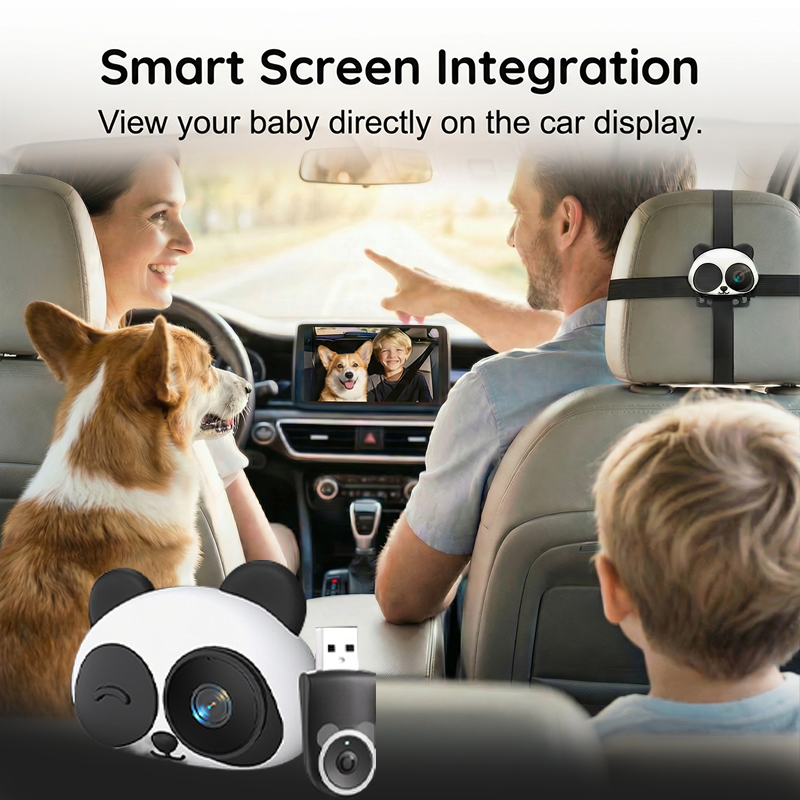 Caméra de surveillance bébé pour siège arrière de voiture