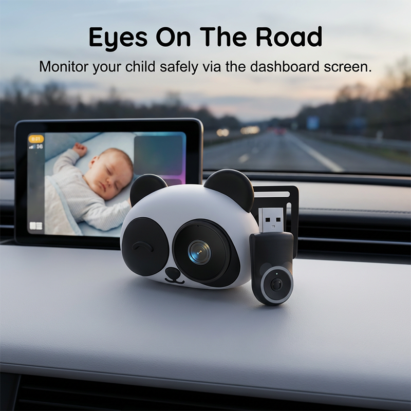 Caméra de surveillance bébé pour siège arrière de voiture