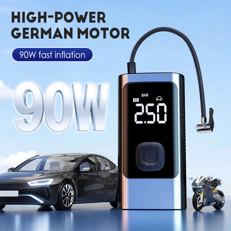 Compresseur d'air portable sans fil pour voiture avec lumière LED