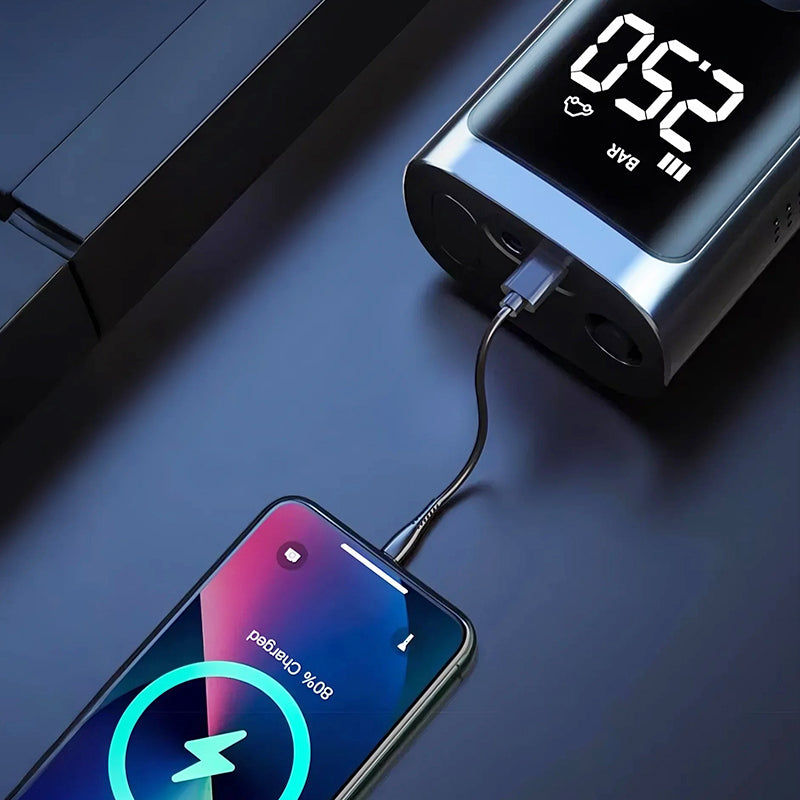 Compresseur d'air portable sans fil pour voiture avec lumière LED