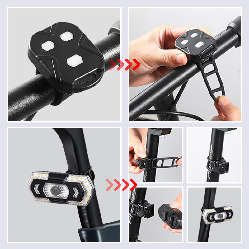 Feu arrière de vélo avec clignotants à commande sans fil