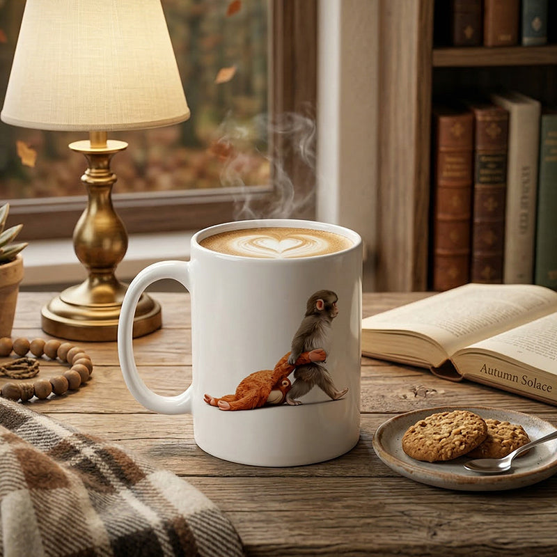 Mug en céramique singe rigolo - Cadeau humoristique