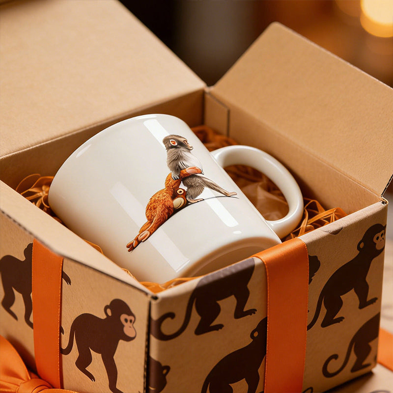 Mug en céramique singe rigolo - Cadeau humoristique