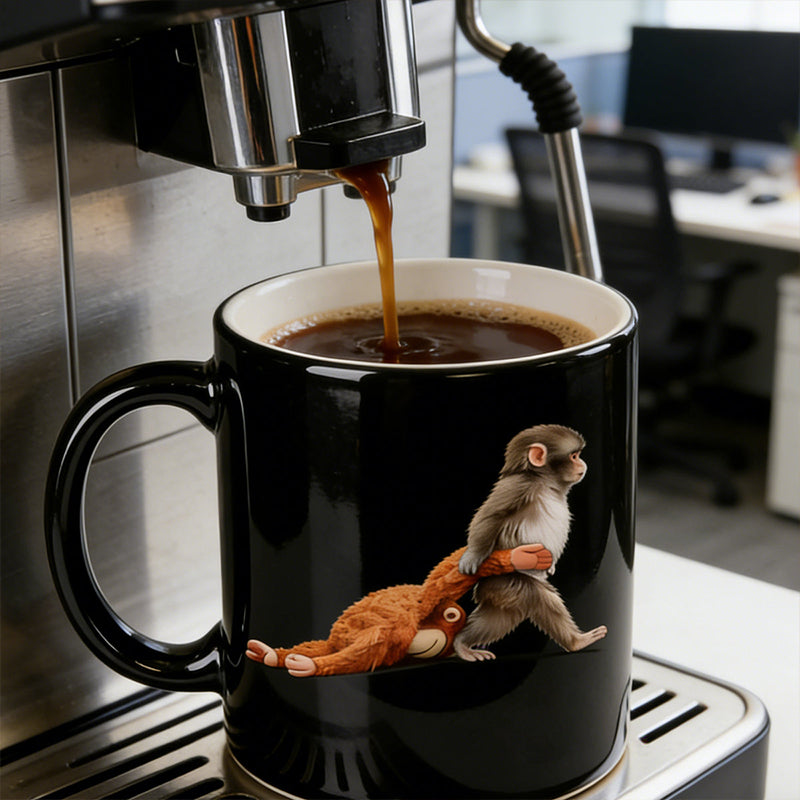 Mug en céramique singe rigolo - Cadeau humoristique