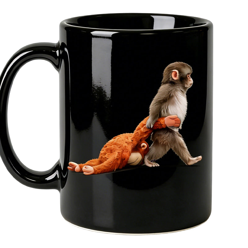 Mug en céramique singe rigolo - Cadeau humoristique