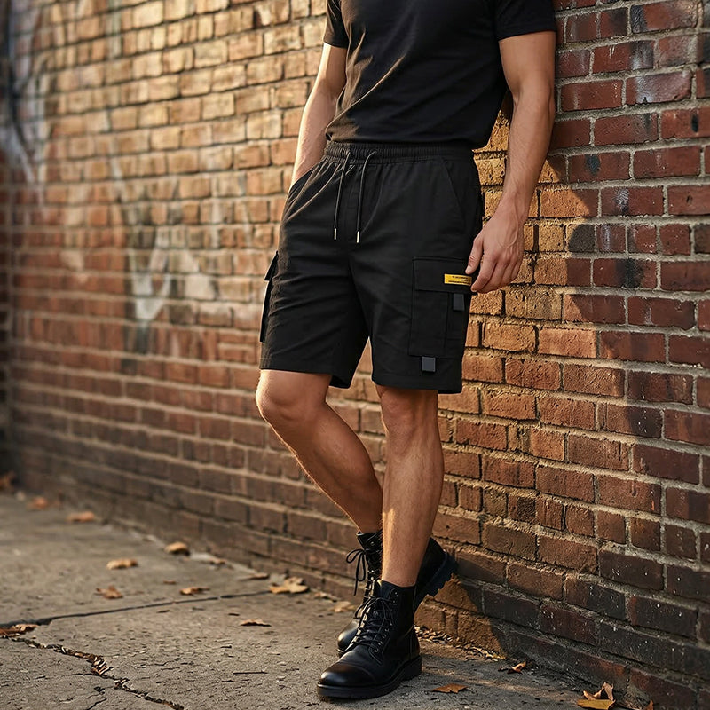 MAINTENANT ! Short Cargo Décontracté Homme avec Cordon de Serrage à la Taille – Multi-Poches, Coupe Ample & Parfait pour le Confort Quotidien