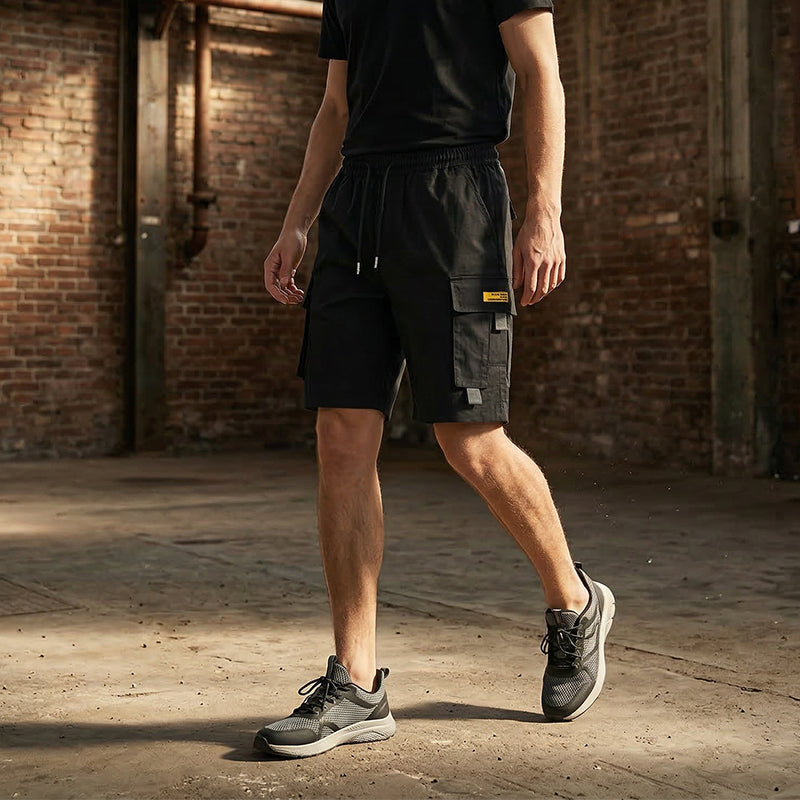 MAINTENANT ! Short Cargo Décontracté Homme avec Cordon de Serrage à la Taille – Multi-Poches, Coupe Ample & Parfait pour le Confort Quotidien