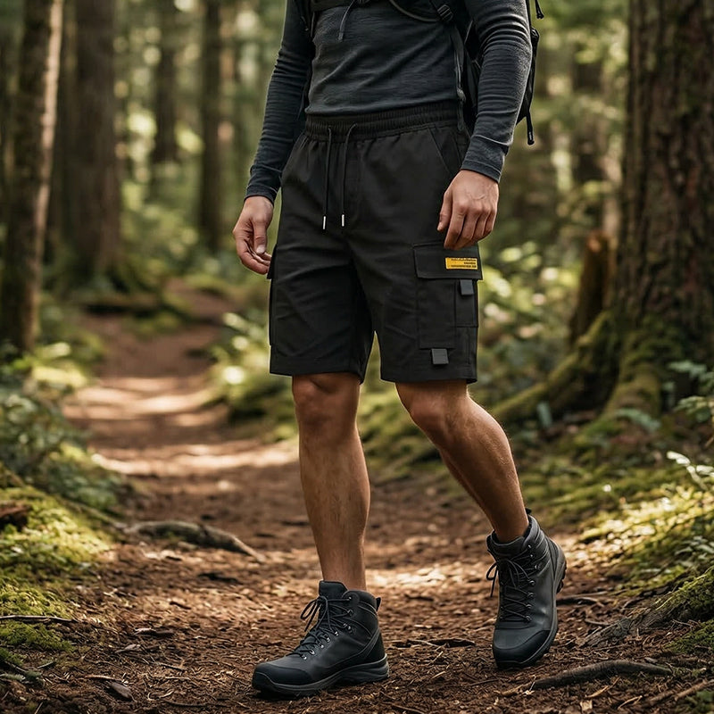 MAINTENANT ! Short Cargo Décontracté Homme avec Cordon de Serrage à la Taille – Multi-Poches, Coupe Ample & Parfait pour le Confort Quotidien