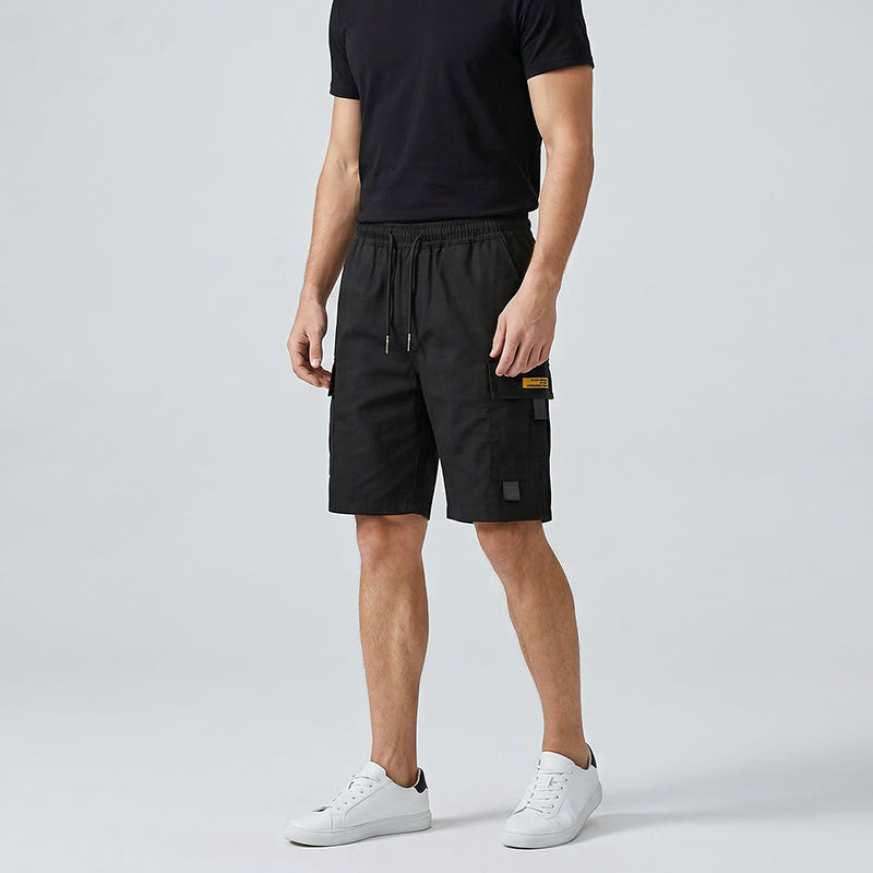 MAINTENANT ! Short Cargo Décontracté Homme avec Cordon de Serrage à la Taille – Multi-Poches, Coupe Ample & Parfait pour le Confort Quotidien