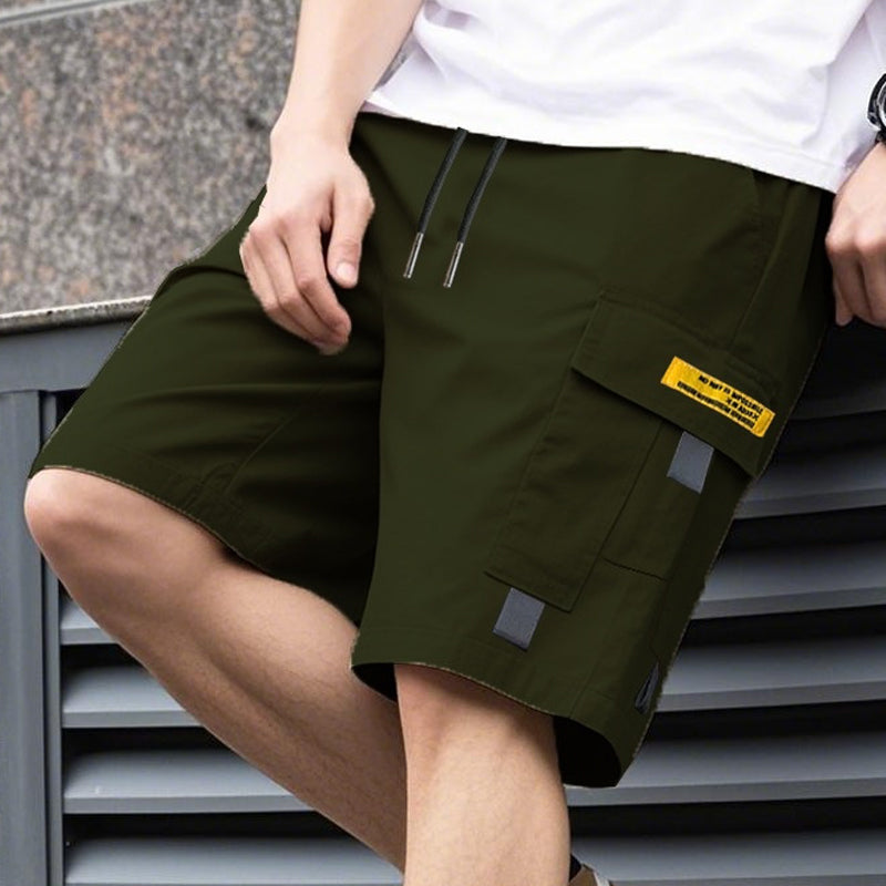 MAINTENANT ! Short Cargo Décontracté Homme avec Cordon de Serrage à la Taille – Multi-Poches, Coupe Ample & Parfait pour le Confort Quotidien