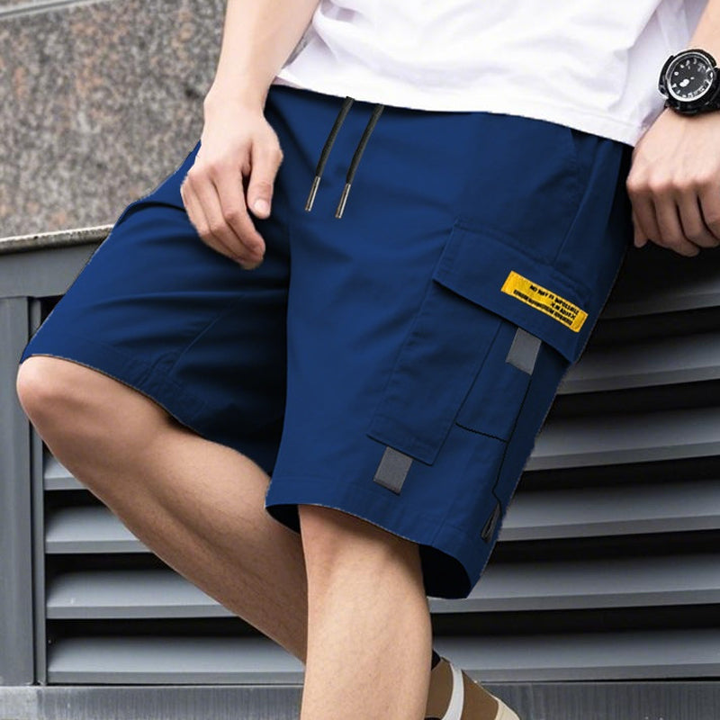 MAINTENANT ! Short Cargo Décontracté Homme avec Cordon de Serrage à la Taille – Multi-Poches, Coupe Ample & Parfait pour le Confort Quotidien