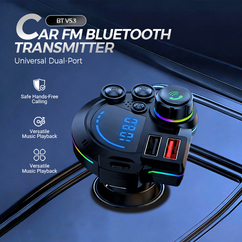 MAINTENANT ! Transmetteur FM Bluetooth double port universel pour voiture - Musique sans fil, appels mains libres et chargeur double USB