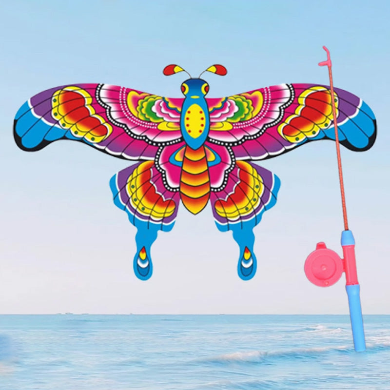 Cerf-volant créatif avec canne à pêche élastique, nouvelle tendance 2026 pour enfants – Un indispensable pour le jardin et les voyages