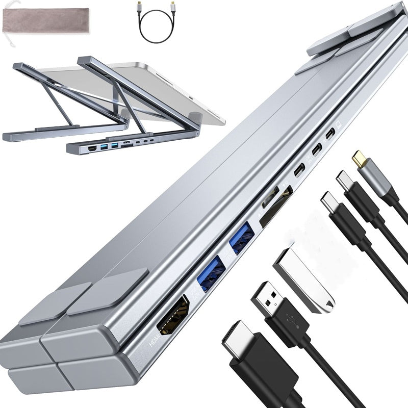 Support pour ordinateur portable avec station d'accueil USB-C et HDMI 4K
