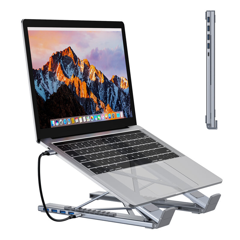 Support pour ordinateur portable avec station d'accueil USB-C et HDMI 4K