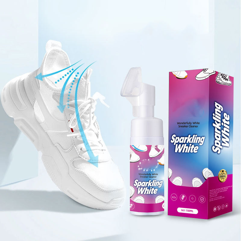 Nettoyant Moussant Sans Eau pour Chaussures Blanches avec Brosse