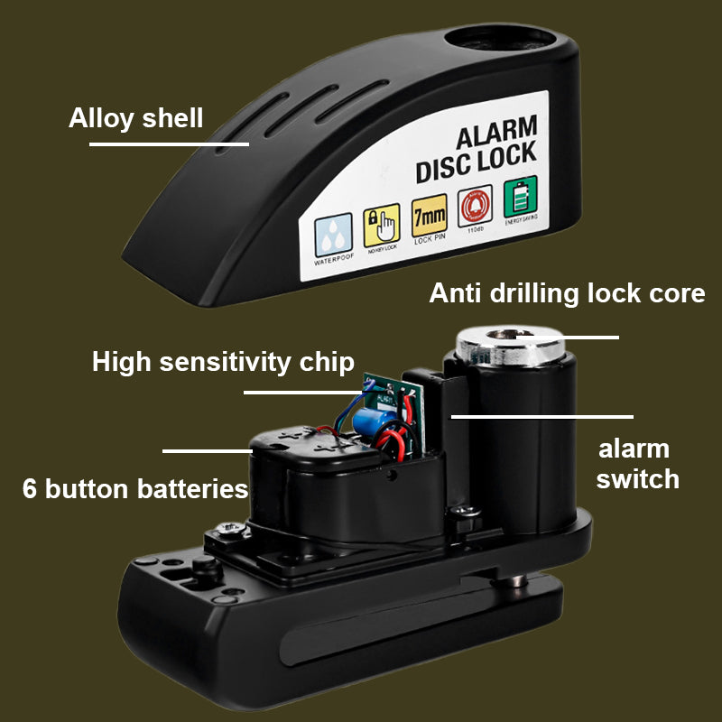 Antivol bloque-disque avec alarme pour motos