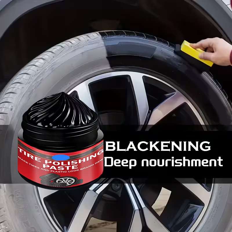 Pâte de rénovation pour pneus et garnitures en plastique de voiture – Restaure la brillance, prévient les fissures et application facile