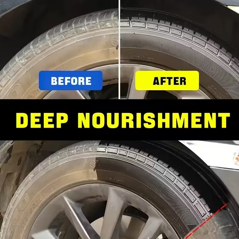 Pâte de rénovation pour pneus et garnitures en plastique de voiture – Restaure la brillance, prévient les fissures et application facile