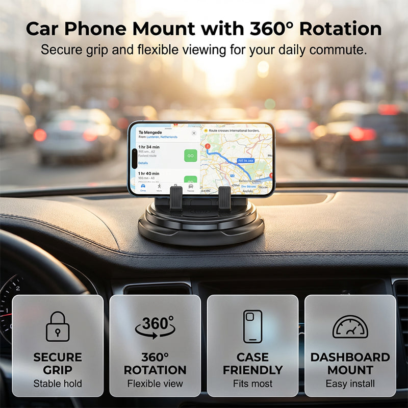 Support de téléphone rotatif à 360° pour le tableau de bord
