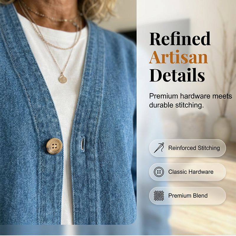 Veste en jean classique boutonnée pour femme