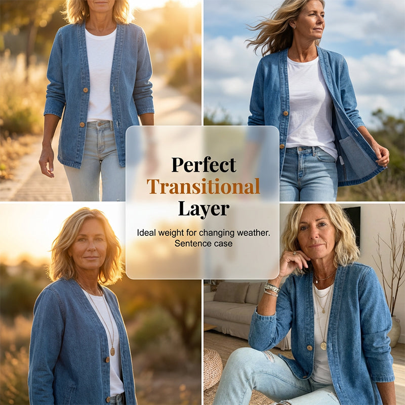 Veste en jean classique boutonnée pour femme