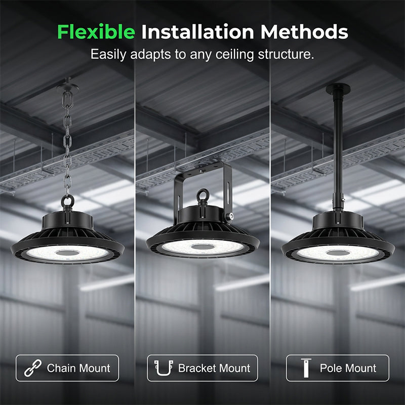 Projecteur industriel LED UFO – 100W, 160lm/W, 220V, pour applications industrielles, entrepôts et grands espaces