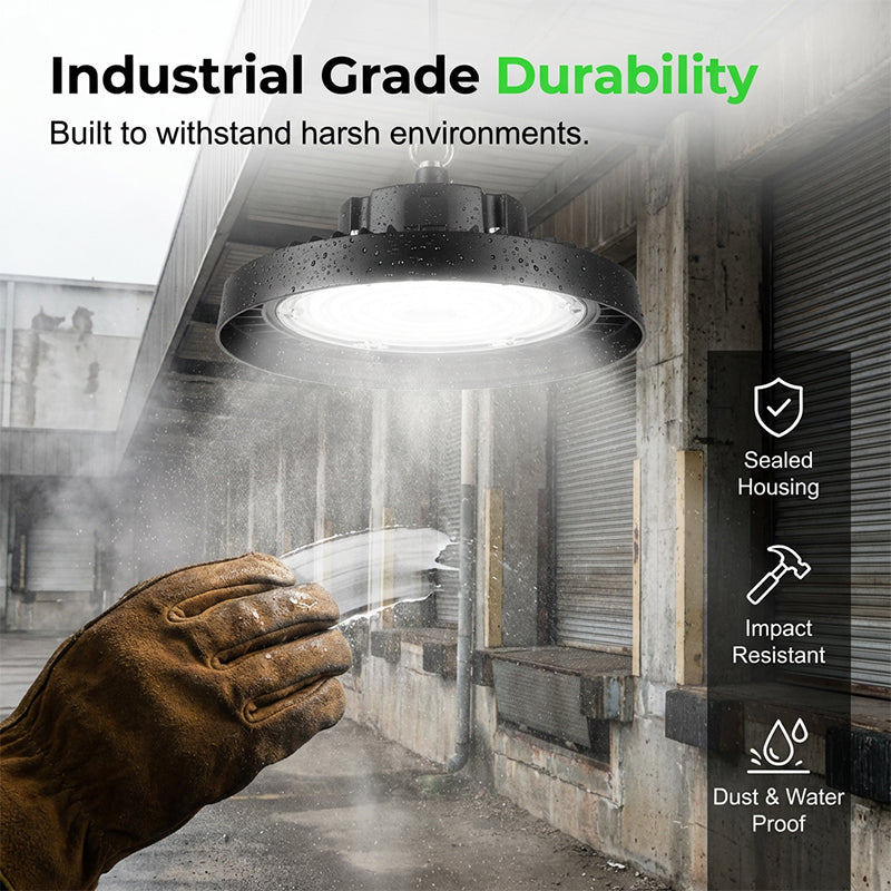 Projecteur industriel LED UFO – 100W, 160lm/W, 220V, pour applications industrielles, entrepôts et grands espaces