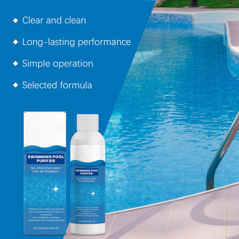 Liquide purifiant pour piscines - une eau cristalline, sans effort ! Dites adieu à l'eau verte et aux produits chimiques agressifs - profitez d'une baignade saine et naturelle