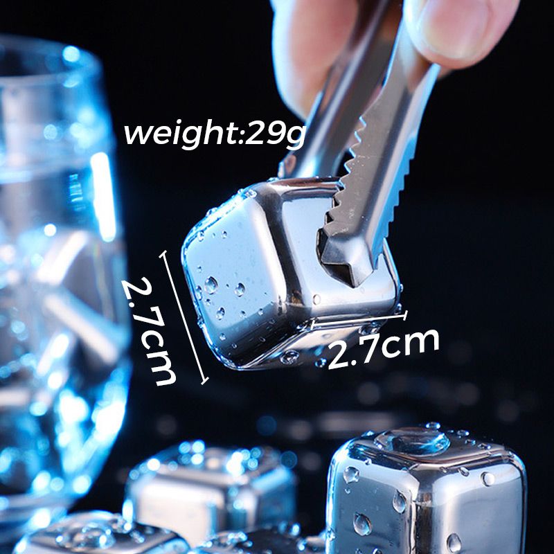 Ensemble de 6/8 glaçons en acier inoxydable