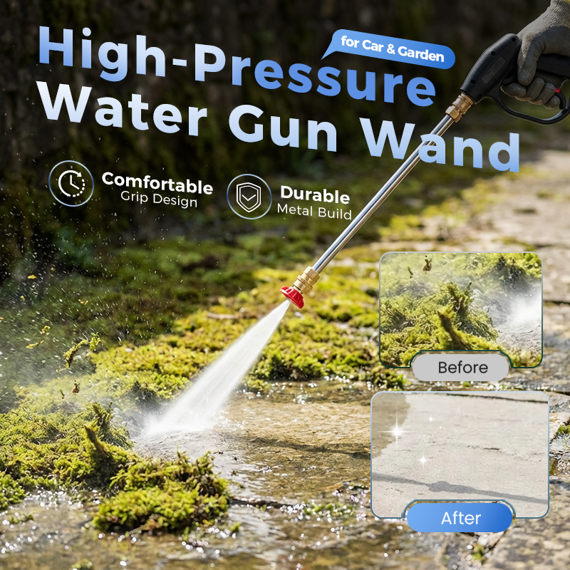Pistolet à eau haute pression – 3 buses interchangeables, alliage d'aluminium durable et puissant
