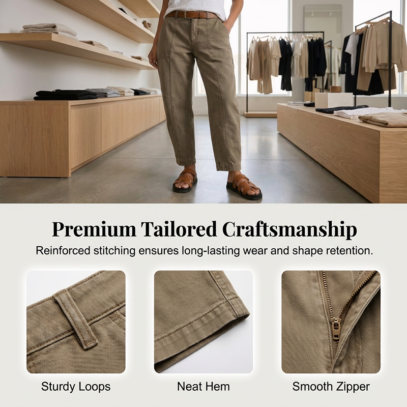 Pantalon utilitaire taille haute fuselé pour femme